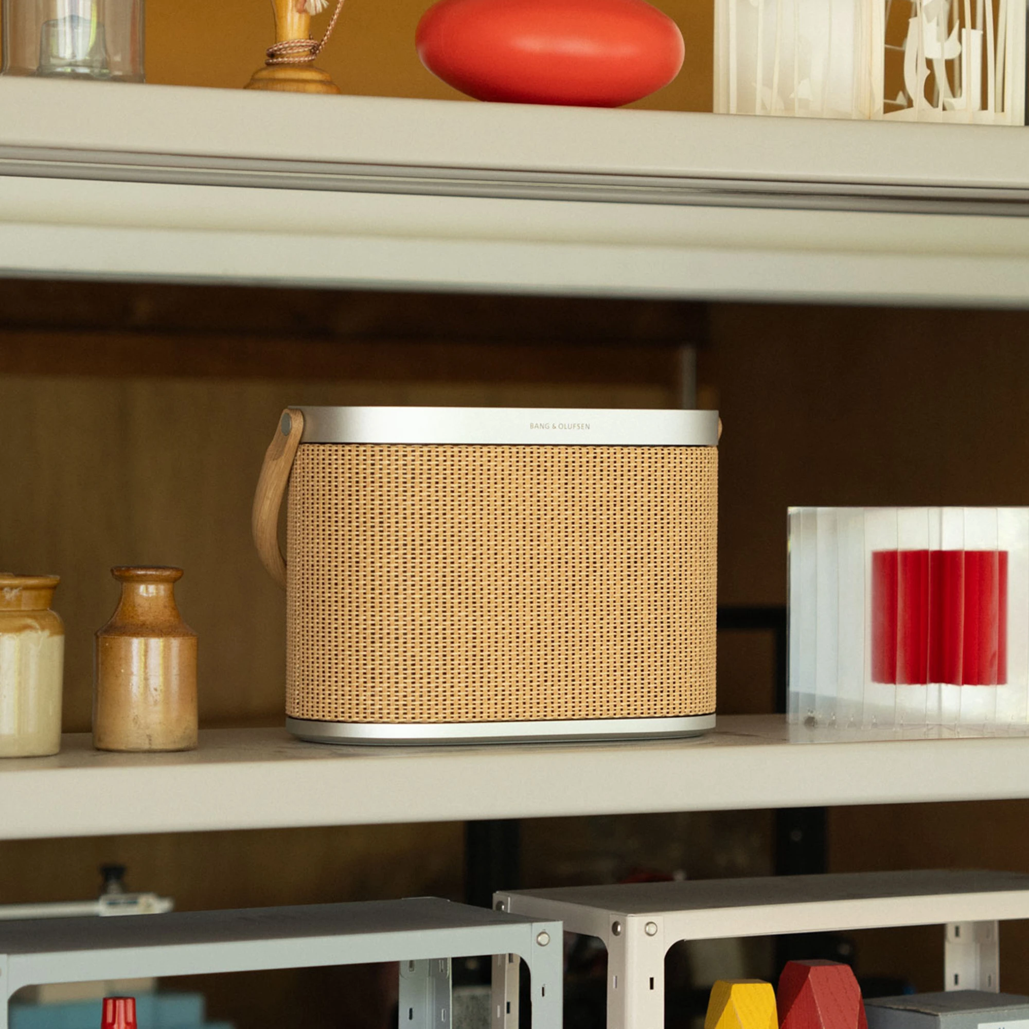 Beosound A5 on shelf in the design office