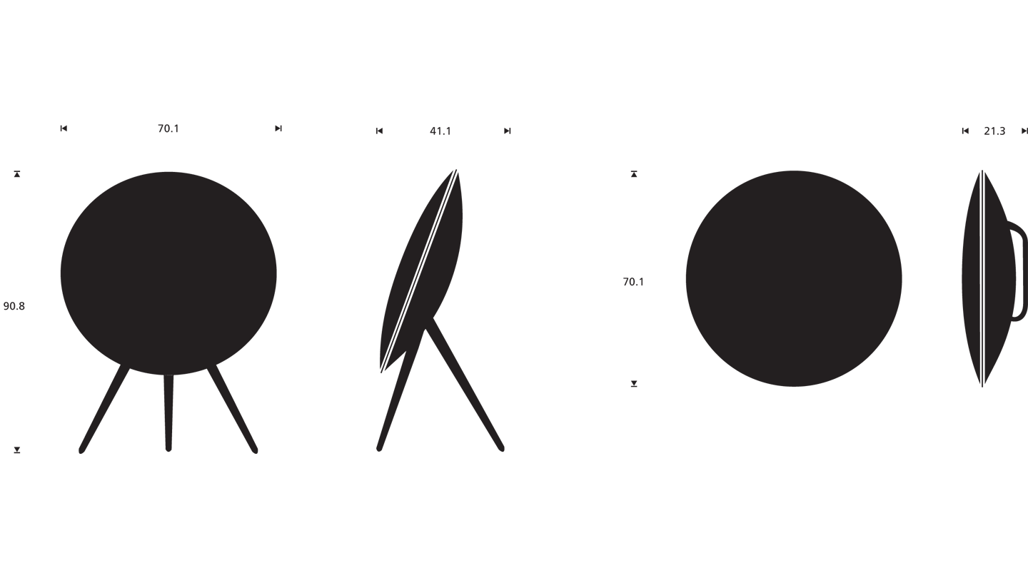 Beoplay A9 - Dimensions drawing