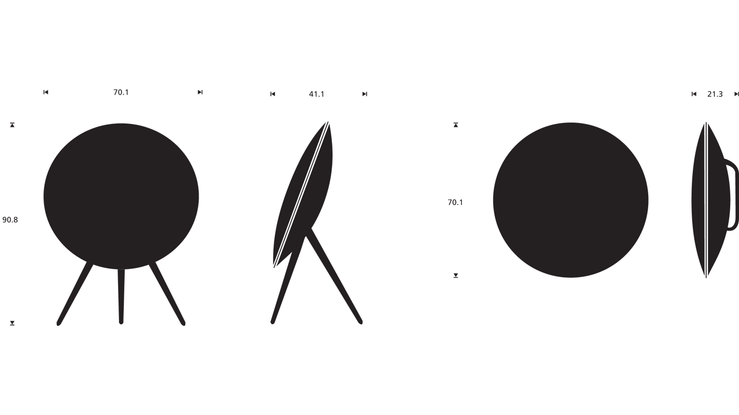 Beoplay A9 Afmetingen tekening