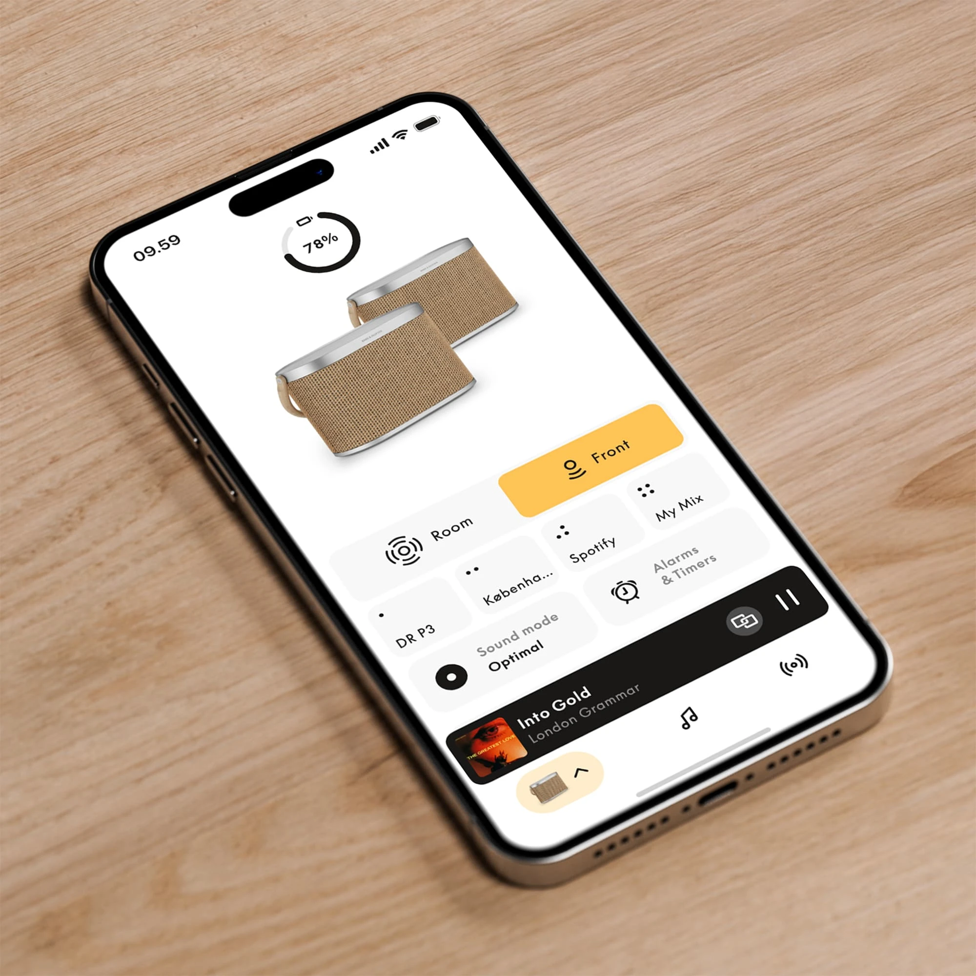 Image of the Bang & Olufsen App on a iPhone