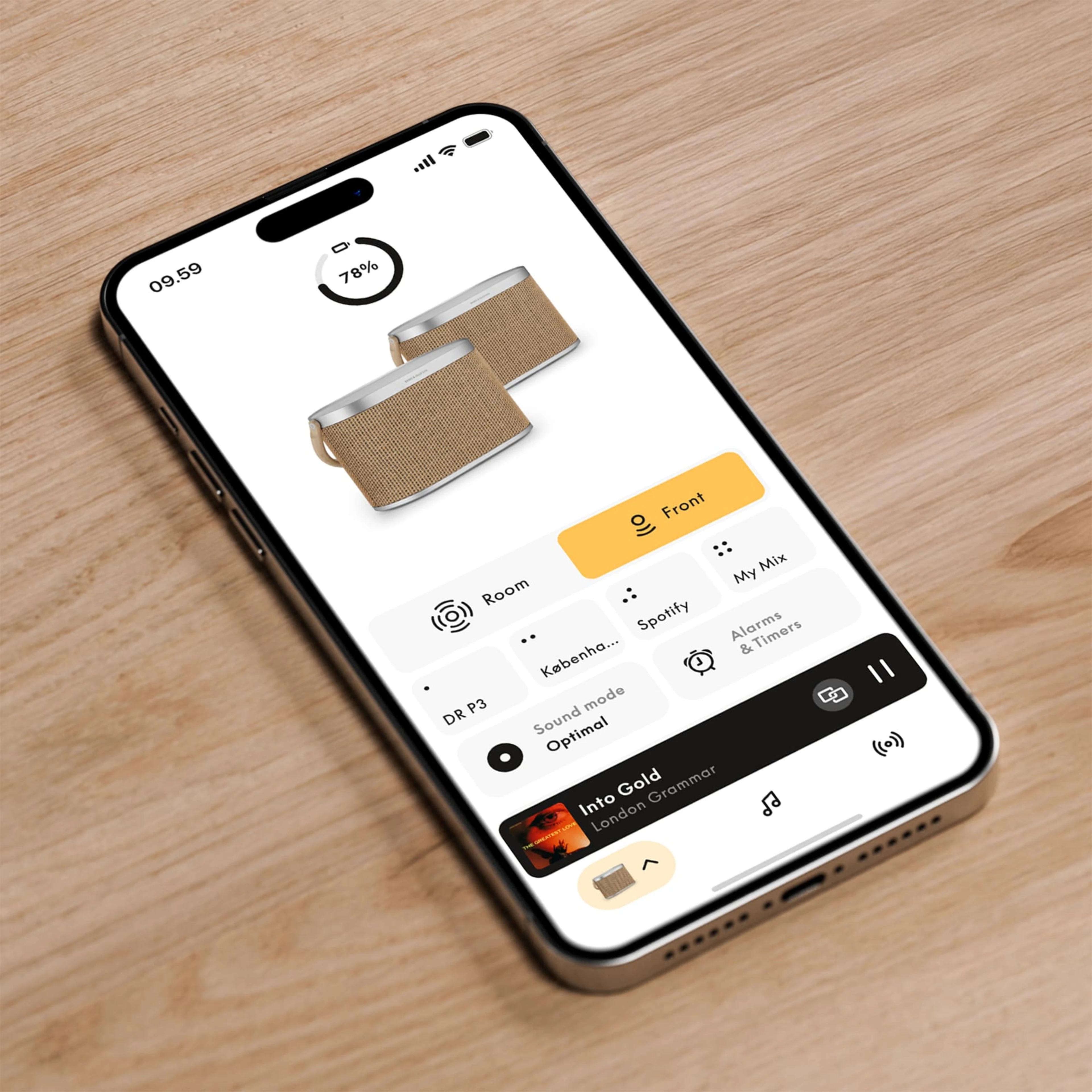 Image of the Bang & Olufsen App on a iPhone