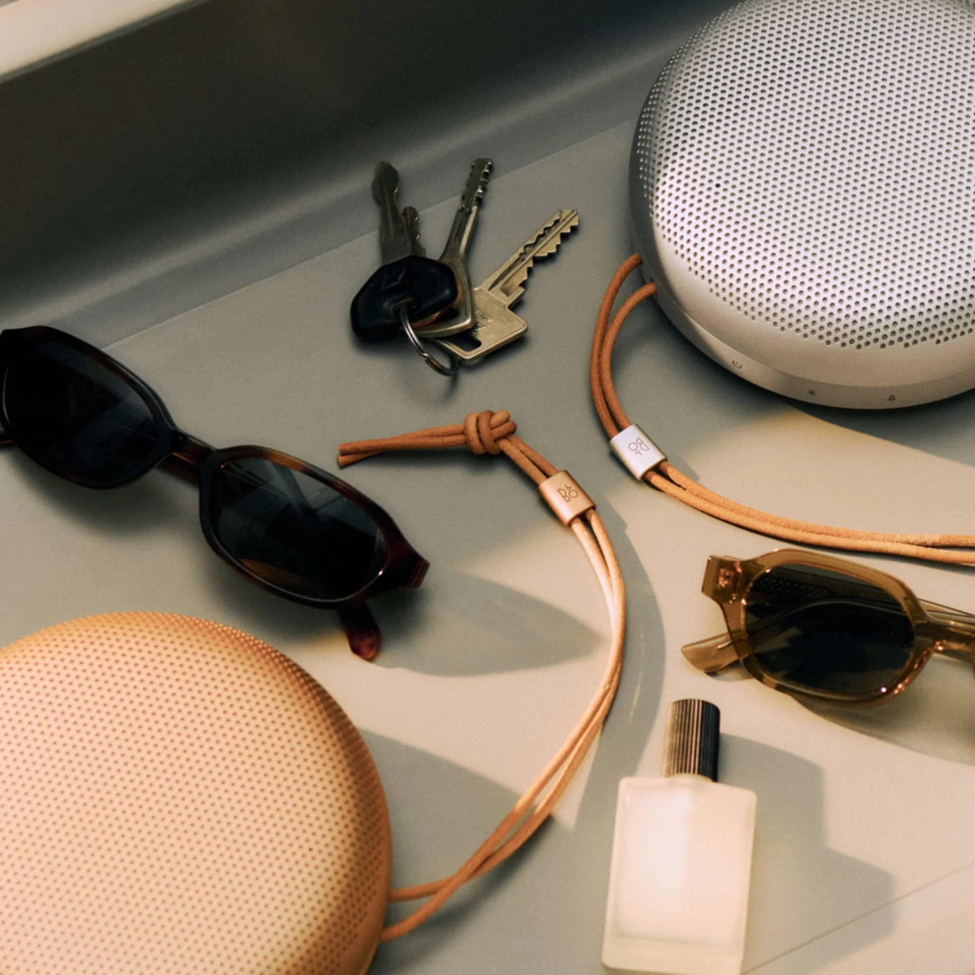 Two Beosound A1 3rd Gen's in an airport tray