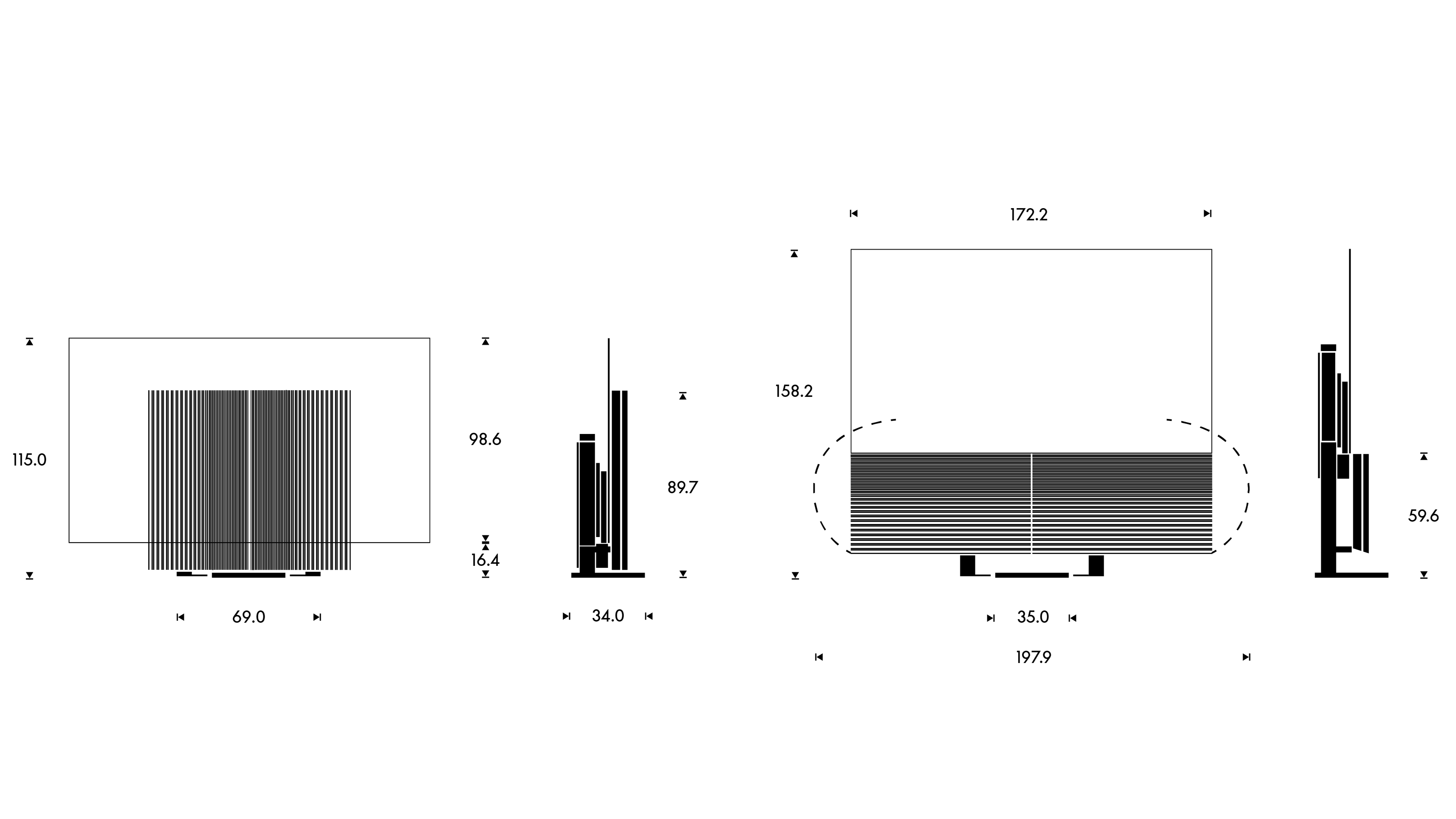 Beovision Harmony 77" dimension drawings floor standing