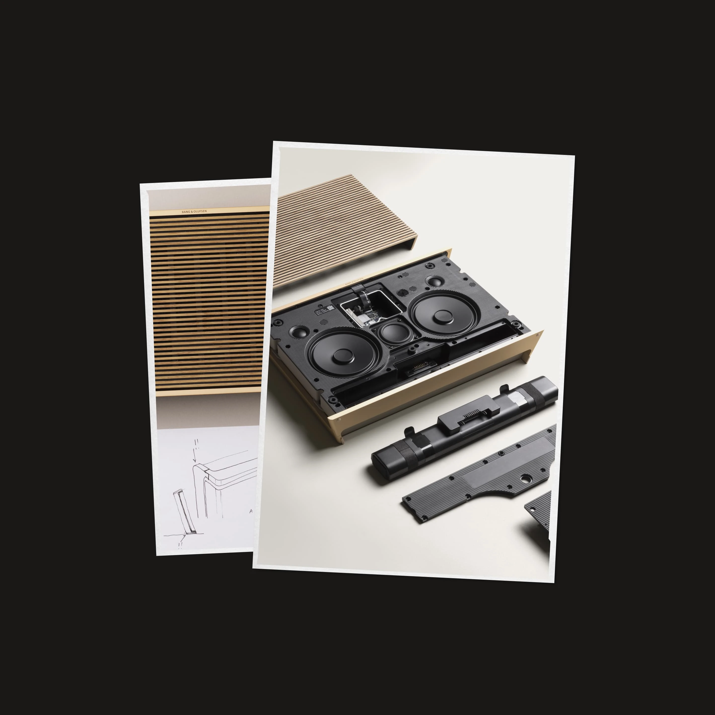 Beosound Level shown in a polaroid picture