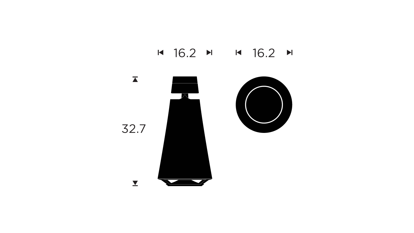 Beosound 1 - dimensions drawing