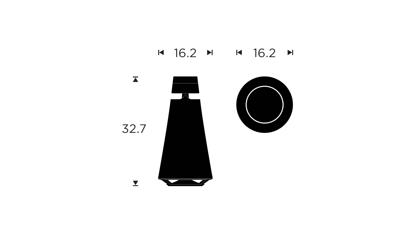 Beosound 1 - dimensions drawing