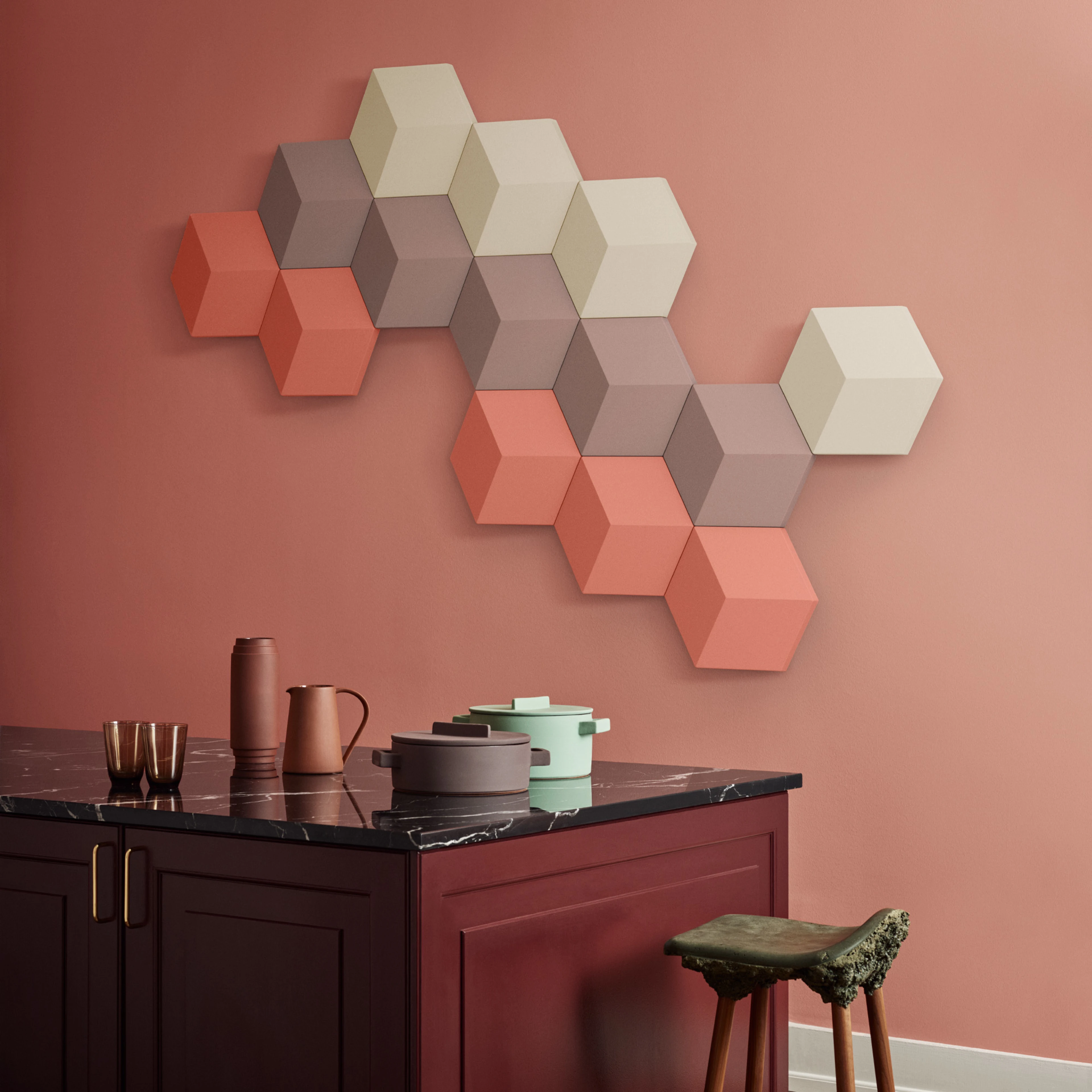 Image of Beosound Shape on a wall in a kitchen