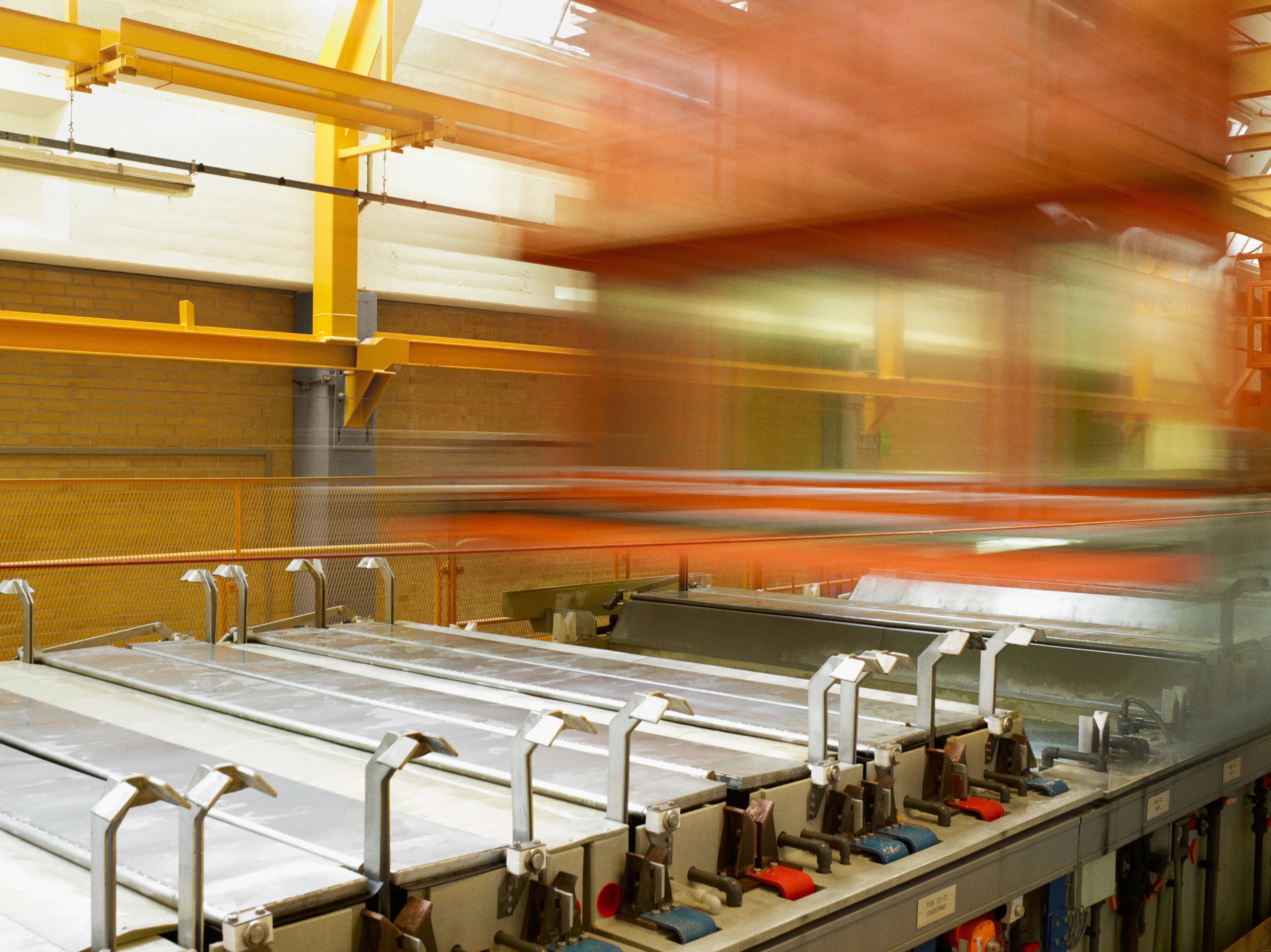 Aluminium baths in the bang and Olufsen factory in Struer Denmark