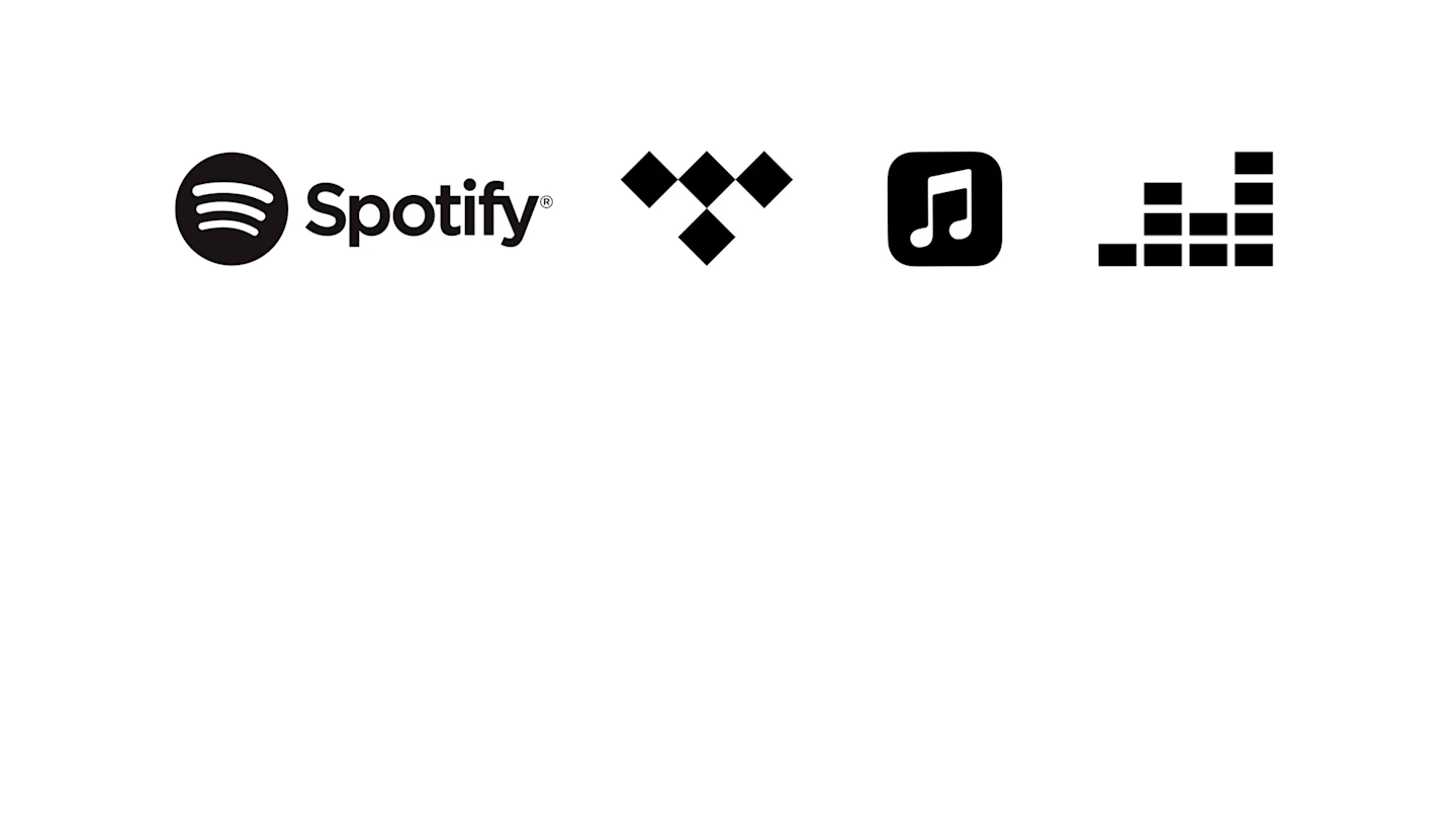 Image of streaming logos that are compatible with the Beosound A5 speaker