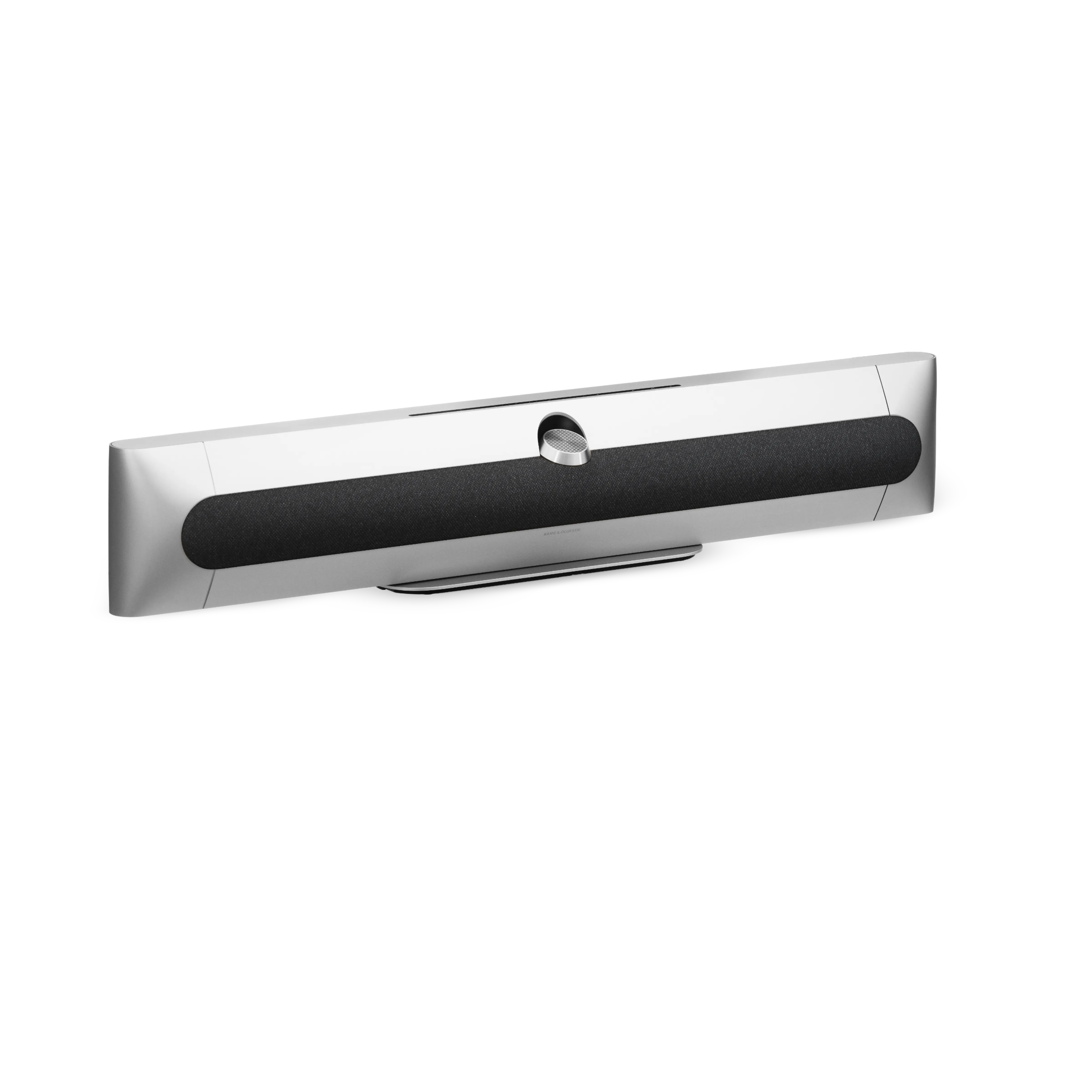 Silver soundbar with black cover