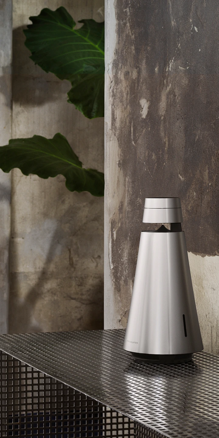 Beosound 1 speakers detail top left grey background