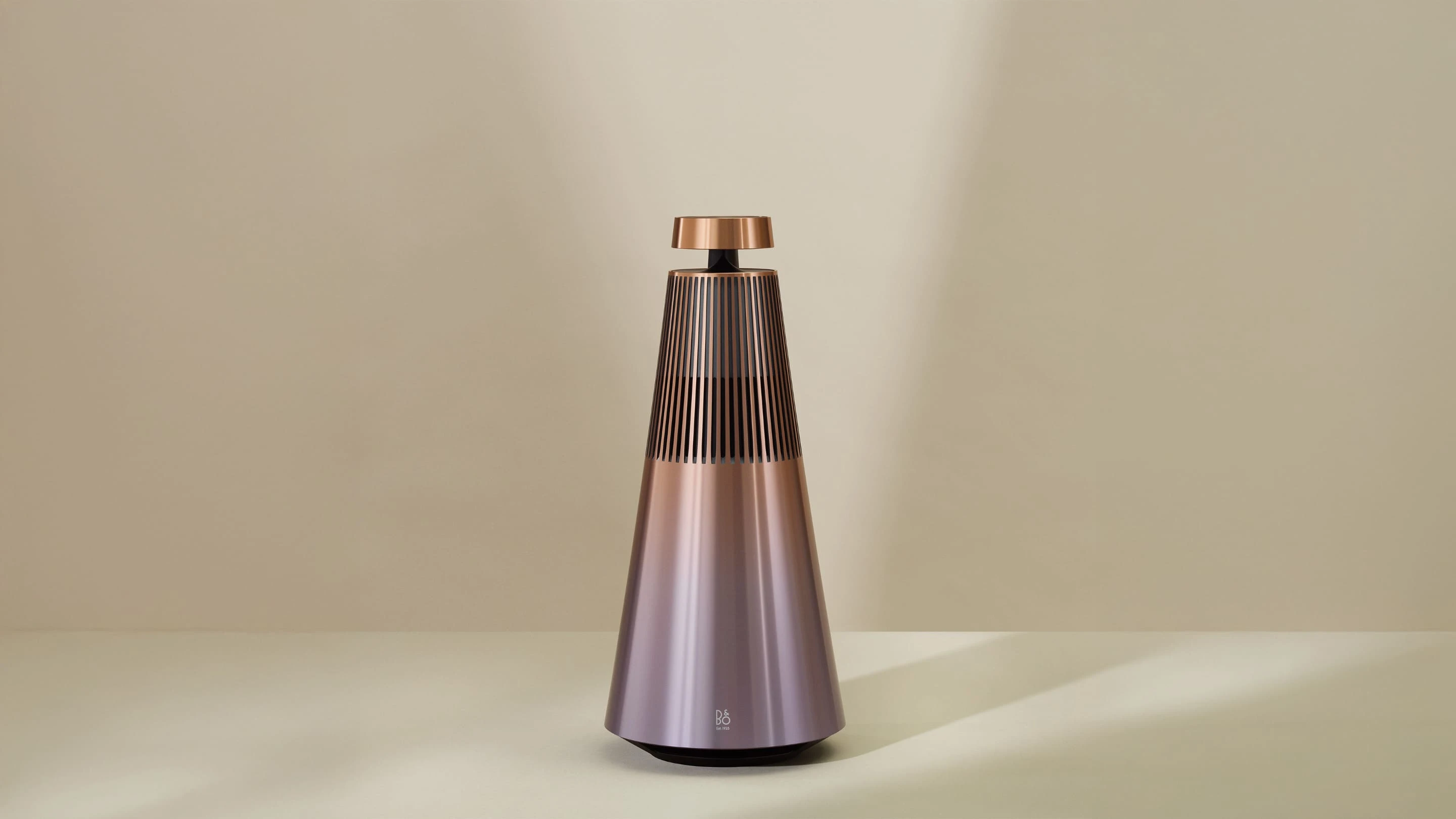 Image of the limited edition Beosound 2 Gradient Collection, variant Duet in purple and yellow hues