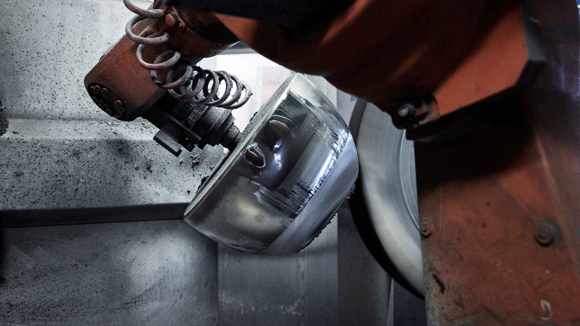 machinery in the factory in Struer, Denmark