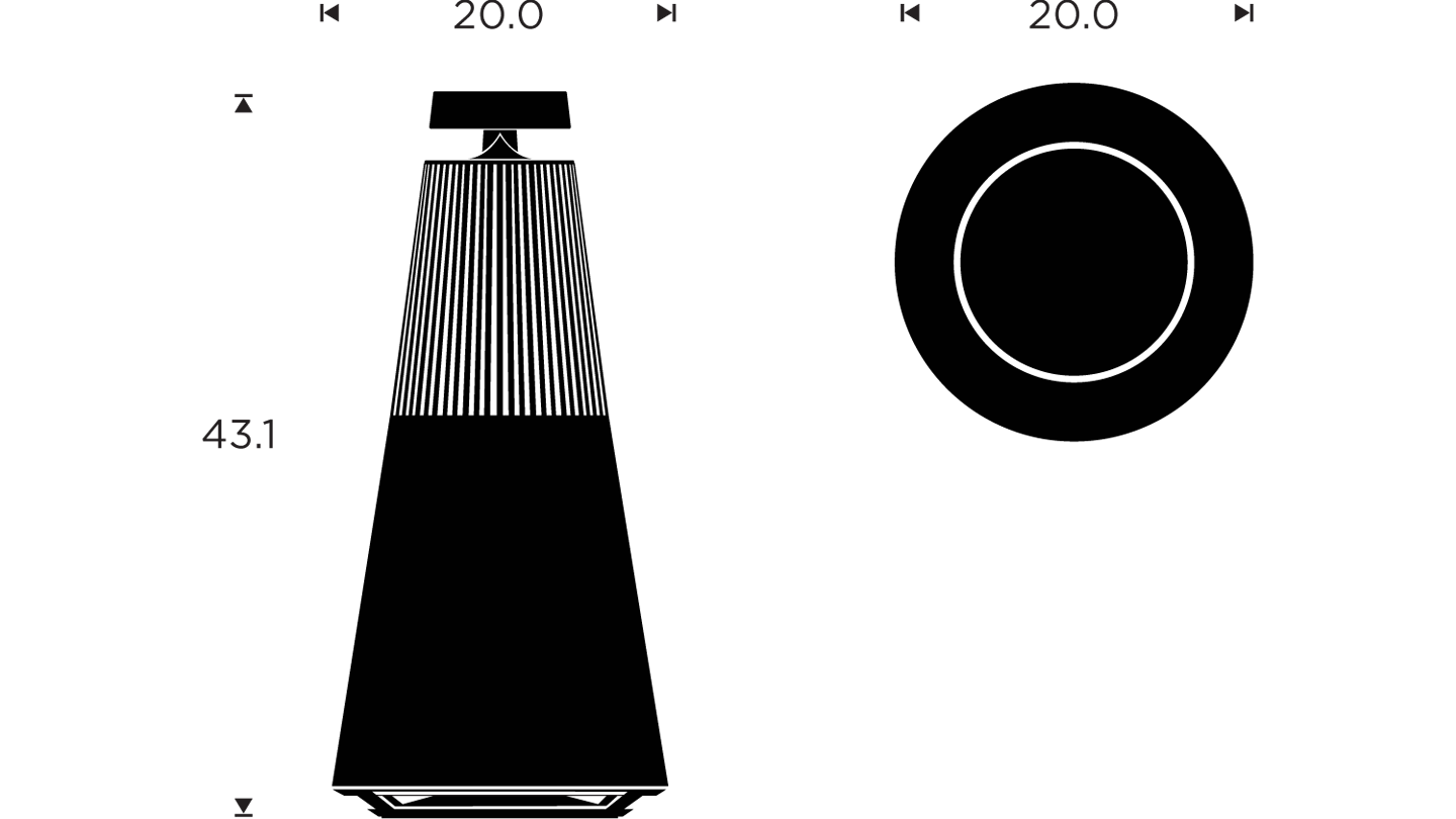 Beosound 2 GVA - Dimensions Drawing