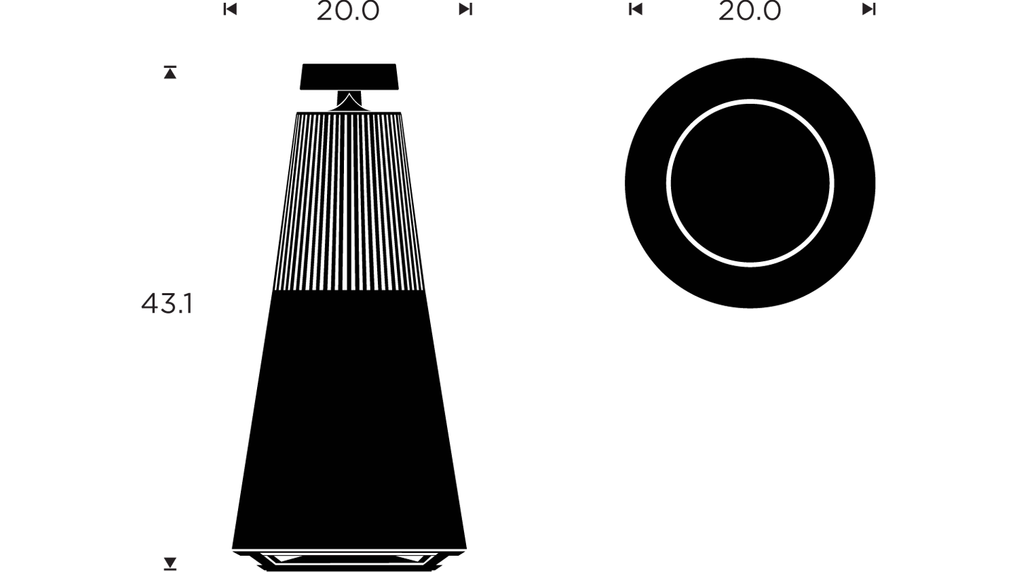 Beosound 2 GVA - Dimensions Drawing