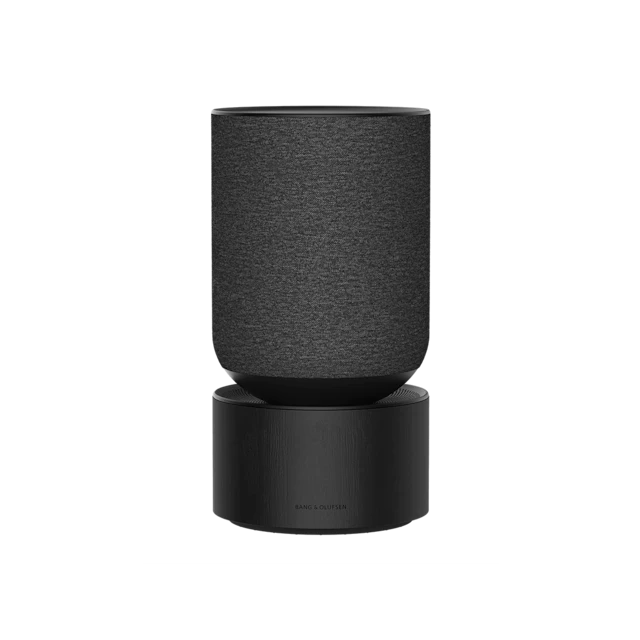 beosound balance black oak speaker with wallpaper design award logo