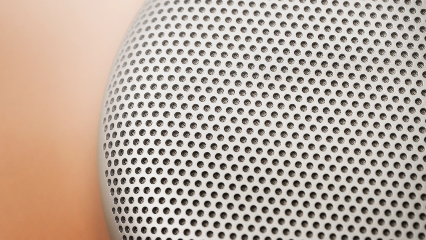 A detail of the aluminium grill of Beosound A1