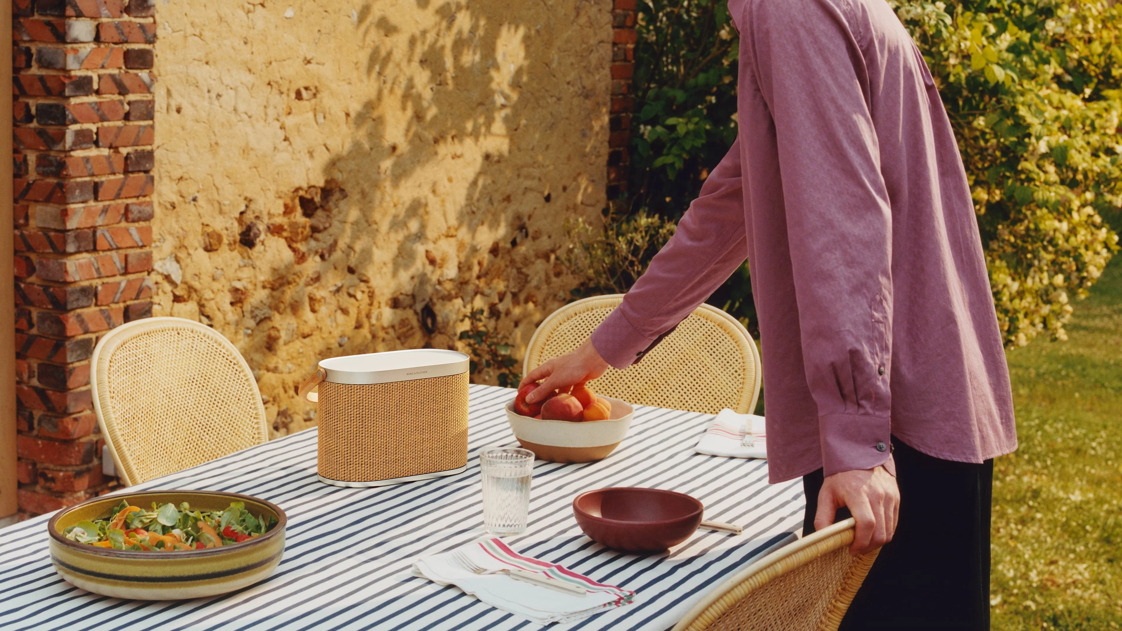 Beosound A5 on a table outside