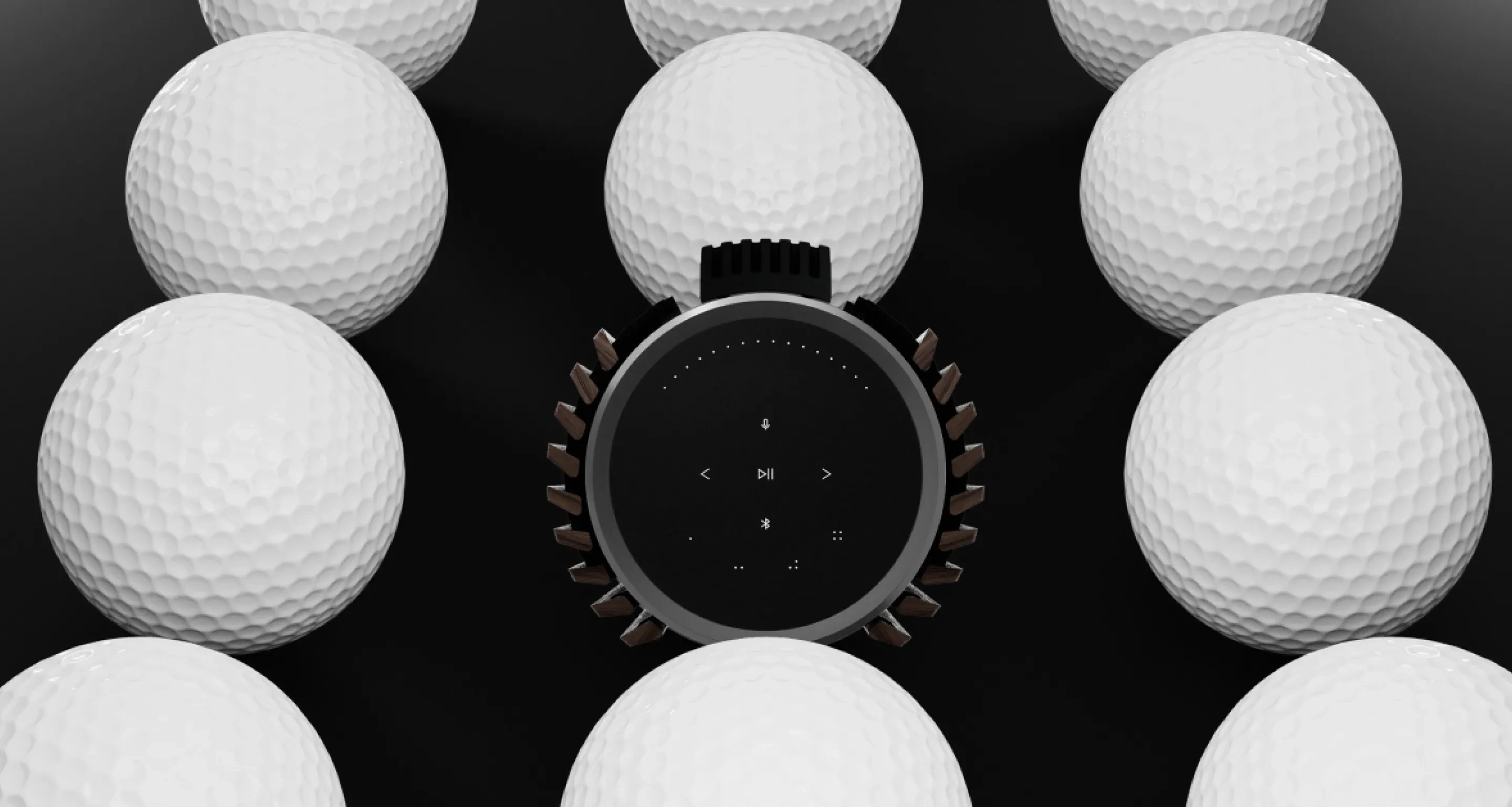 Summer of sport campaign image of Beolab 28 with golf balls