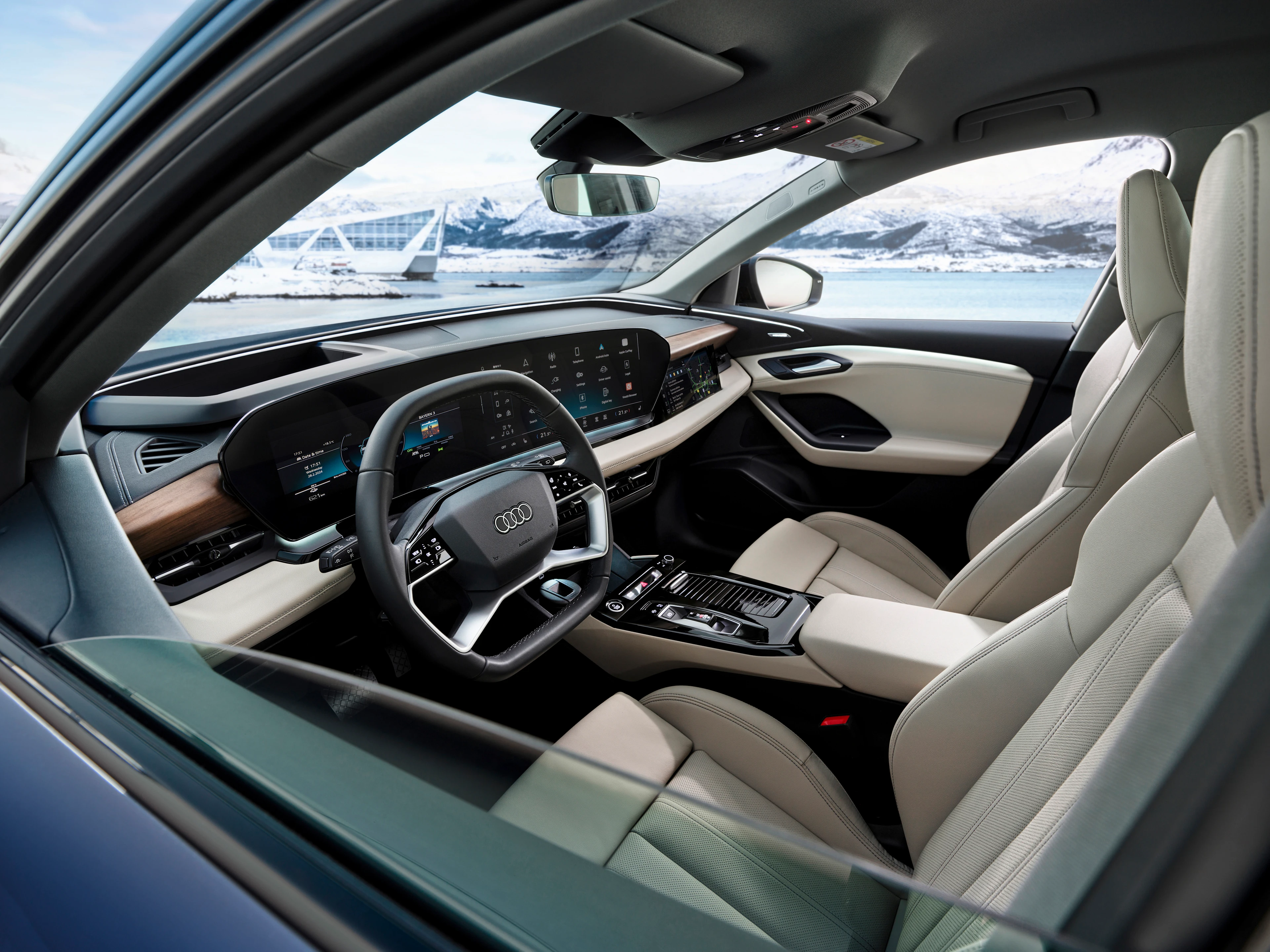 Interior shot of an Audi A8
