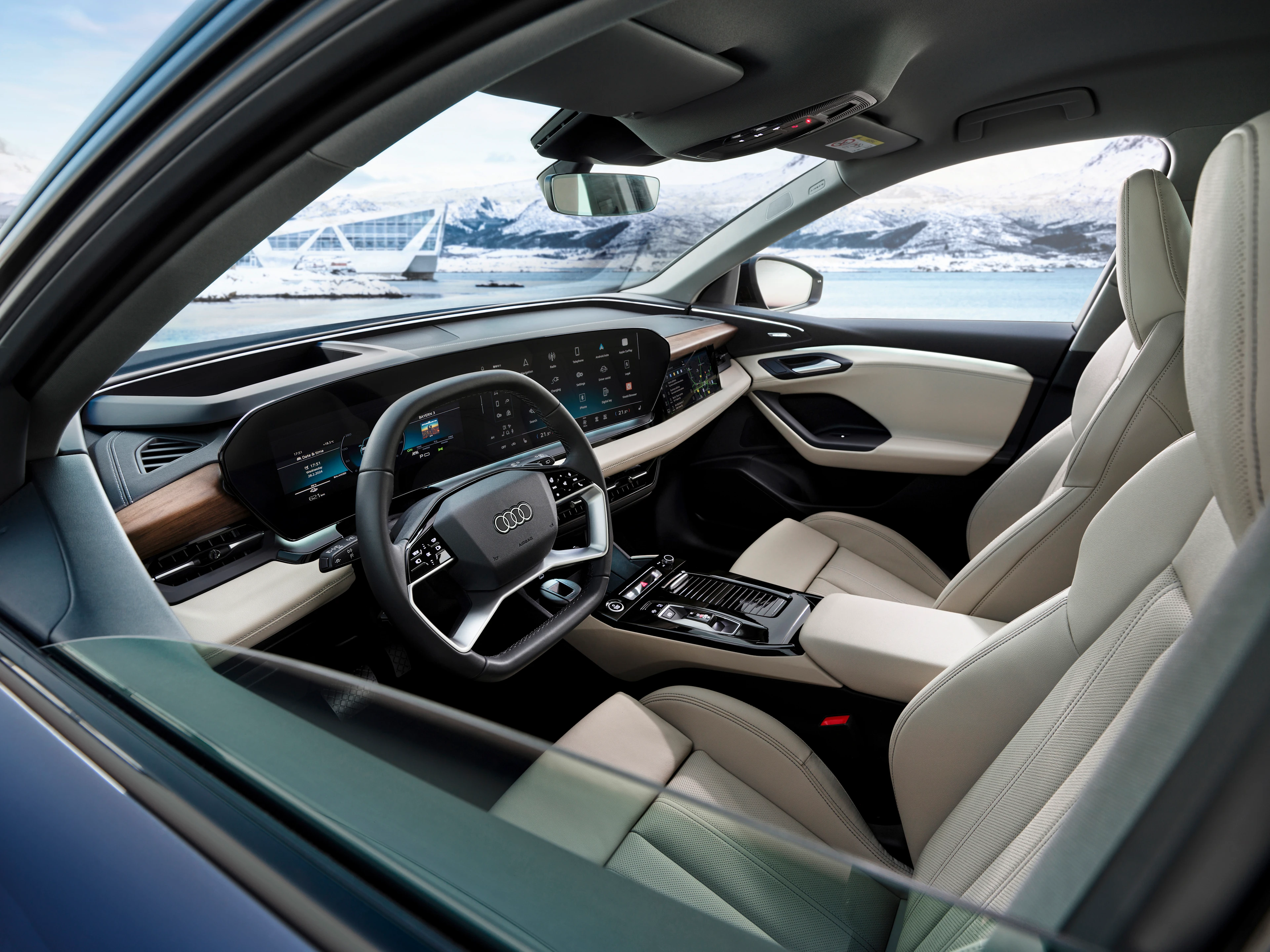 Interior shot of an Audi A8