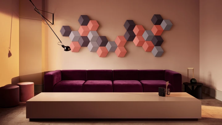 Image of Beosound Shape on the wall in a living room