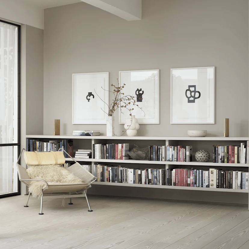 Two stereo paired Beosound Emerge in a livingroom