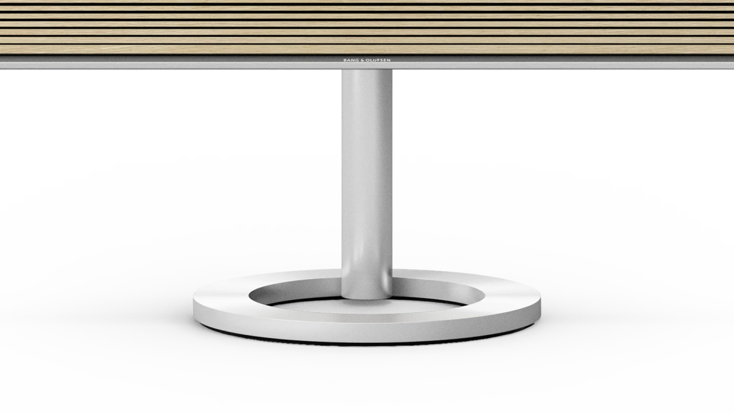 Detail view of the floorstand of Beovision Contour Smart TV