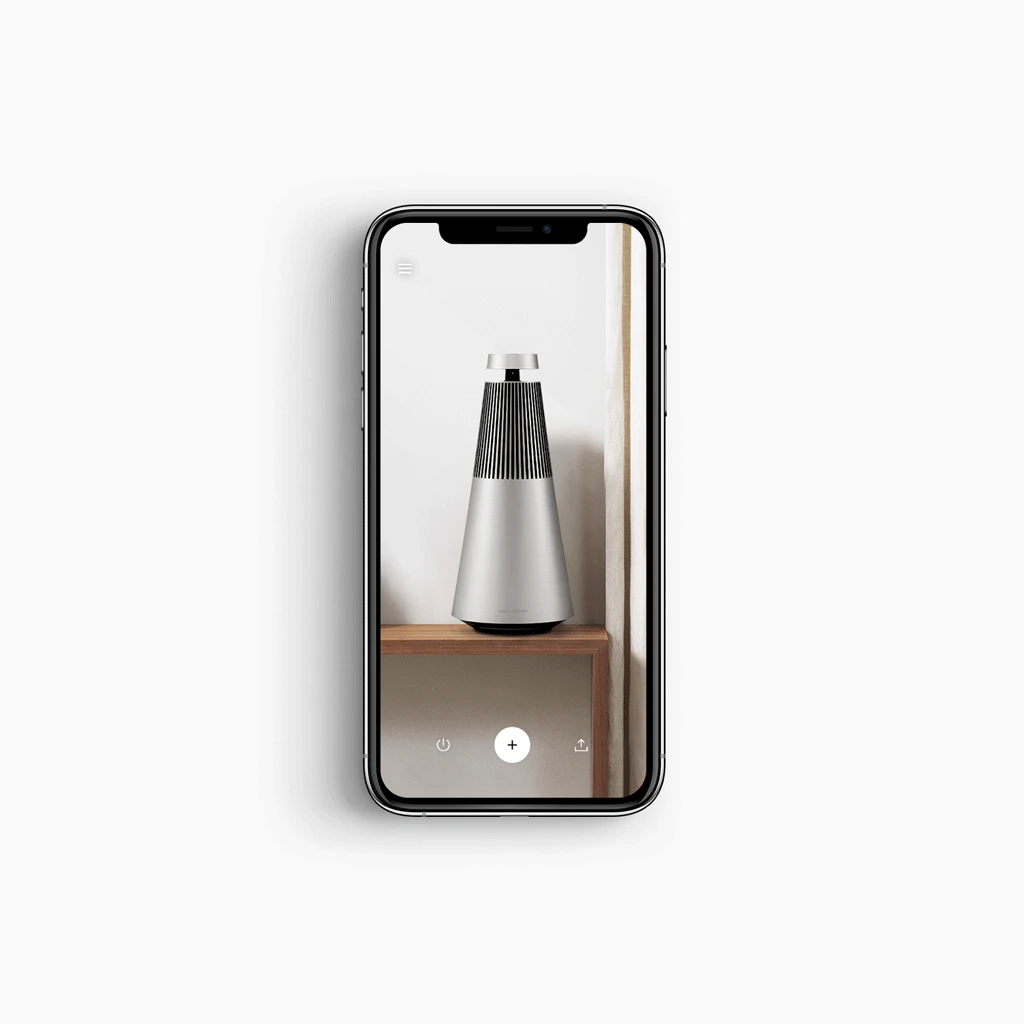 GIF of the B&O AR APP showing how all speakers fit into your home