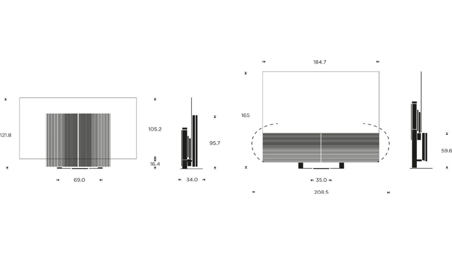 Beovision Harmony 83 dimension drawings floor standing