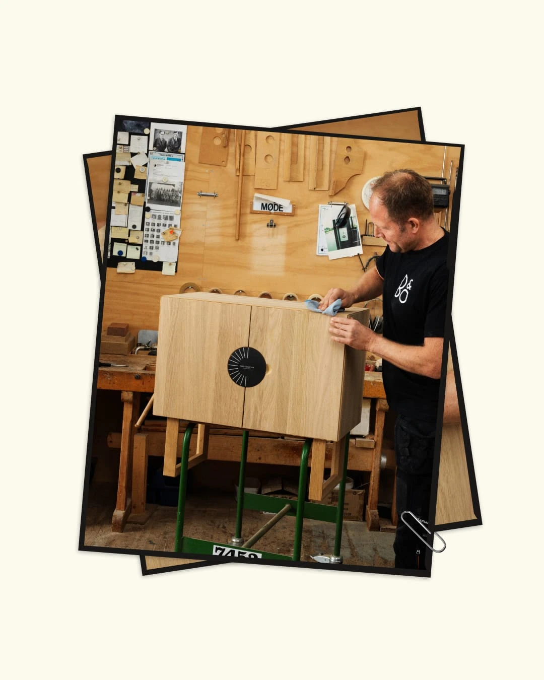 B&O employee working on wood material