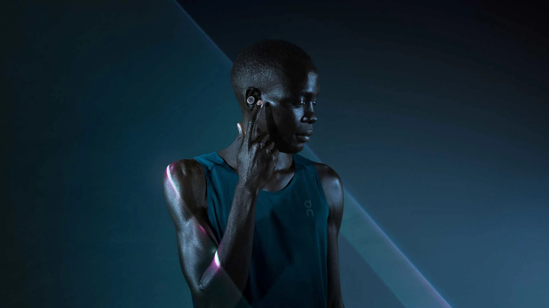 Beoplay E8 Sport on a model