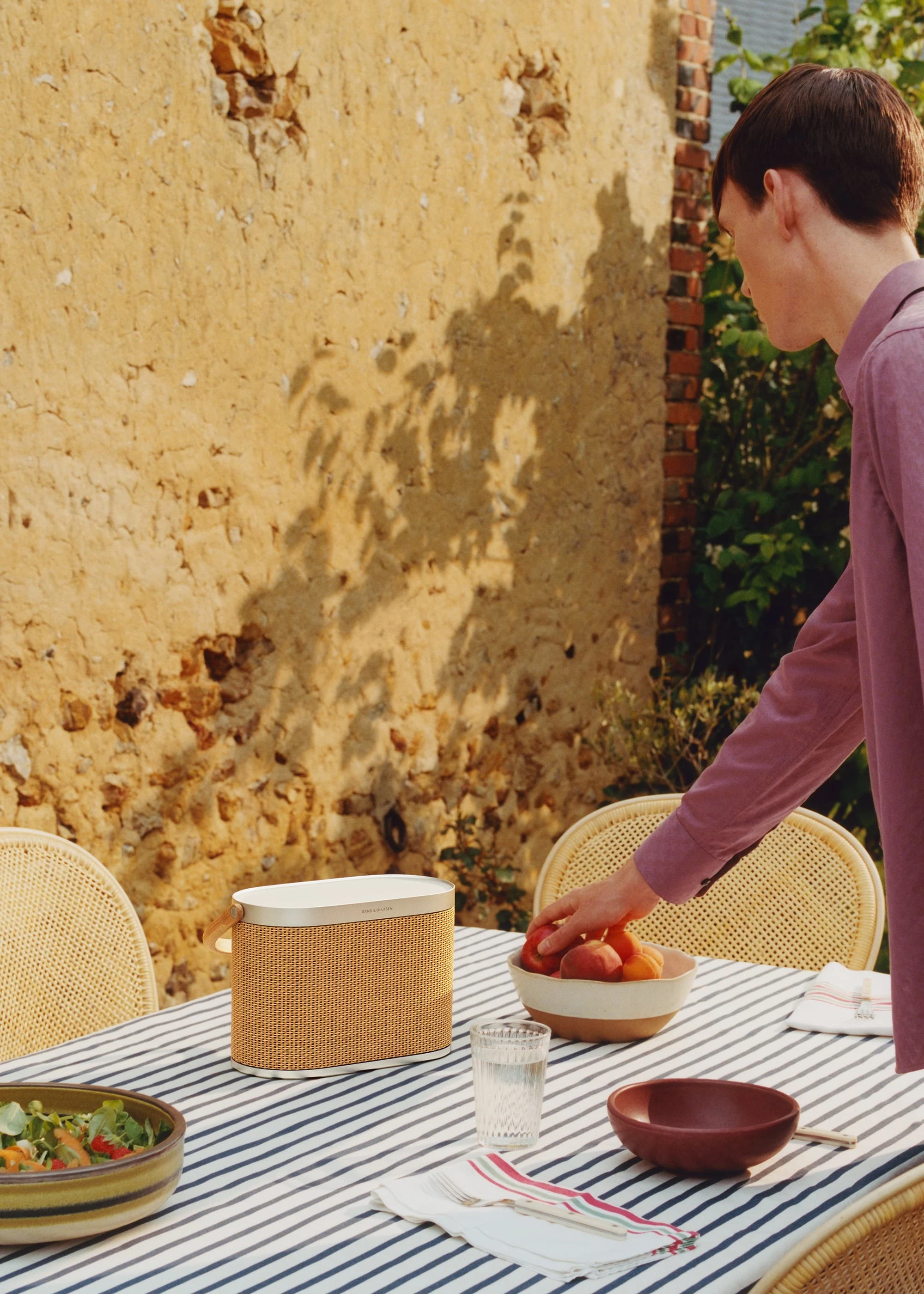 Beosound A5 placed on a table outside
