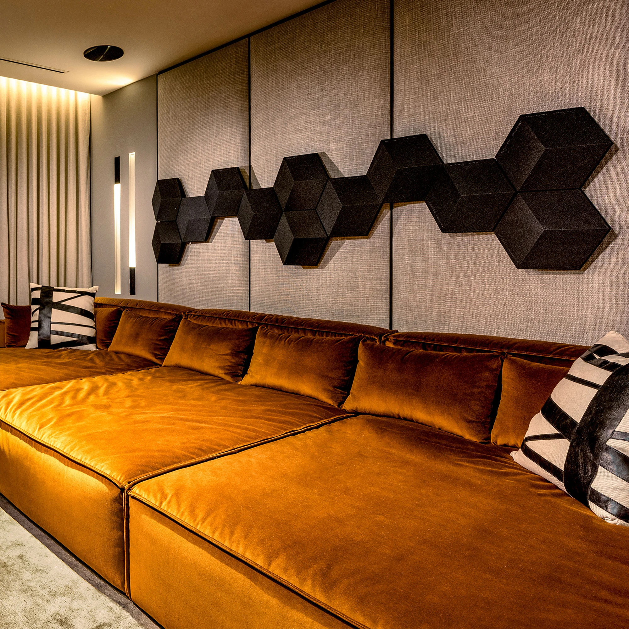 Shape speakers in living room