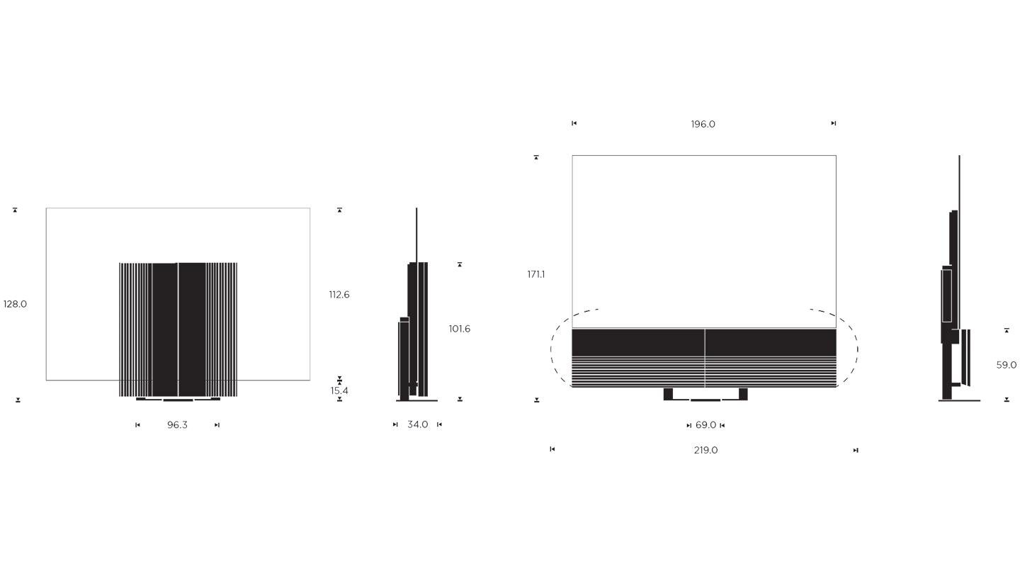 Beovision Harmony 88 dimension drawings floor standing