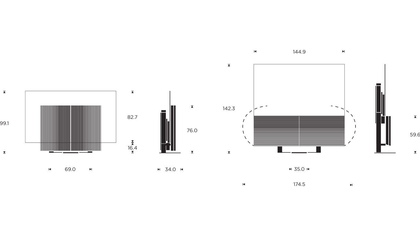 Beovision Harmony dimension drawing