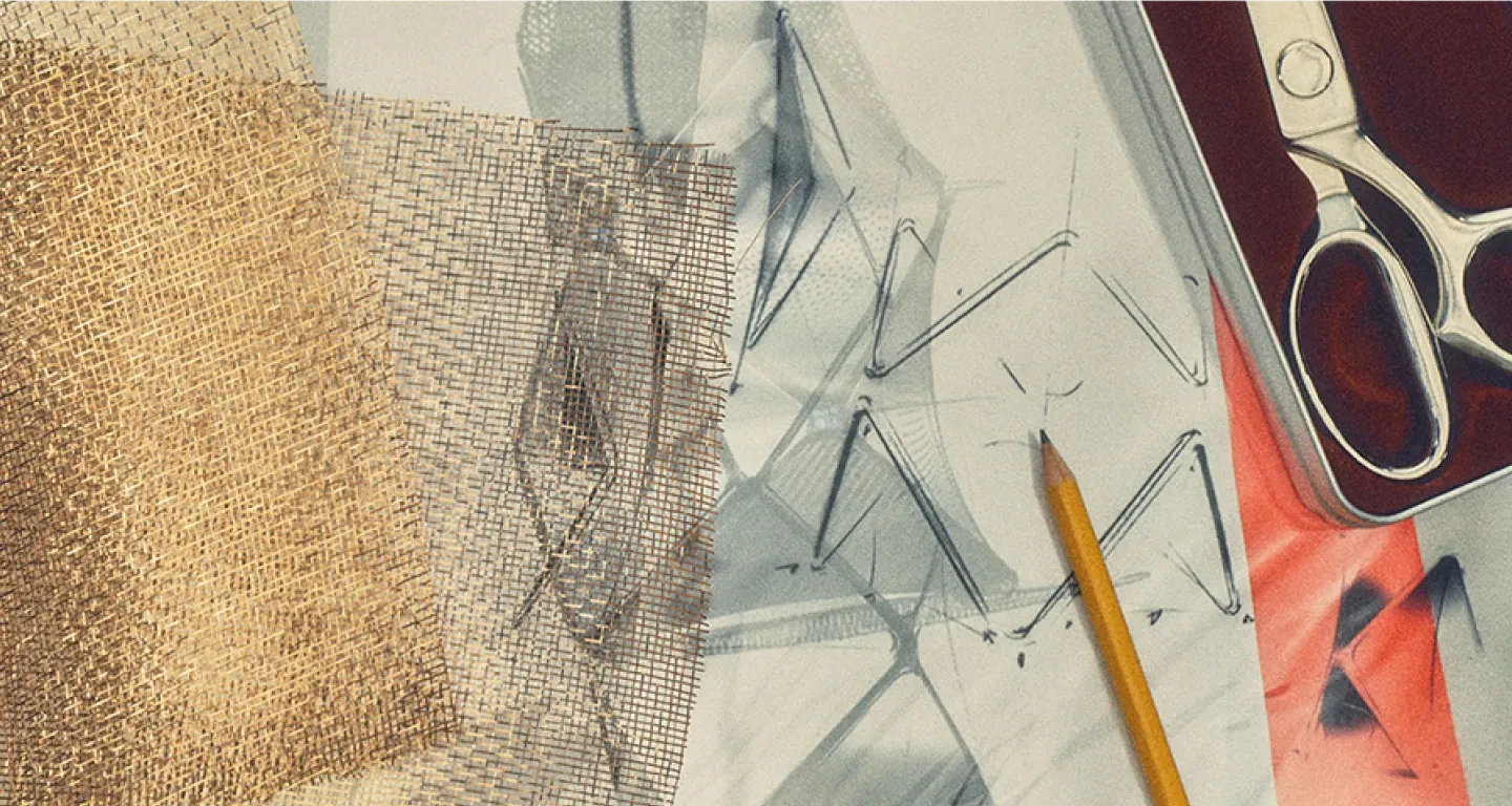 Person sitting at a drawing board designing B&O products