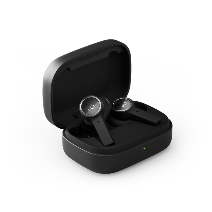Image of Beoplay EX Charging Case in Black Anthracite with earbuds