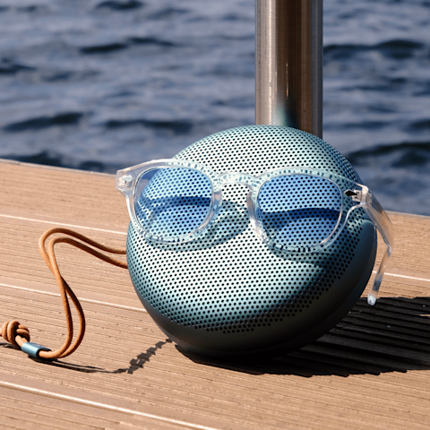 Beosound A1 3rd Gen wearing sunglasses