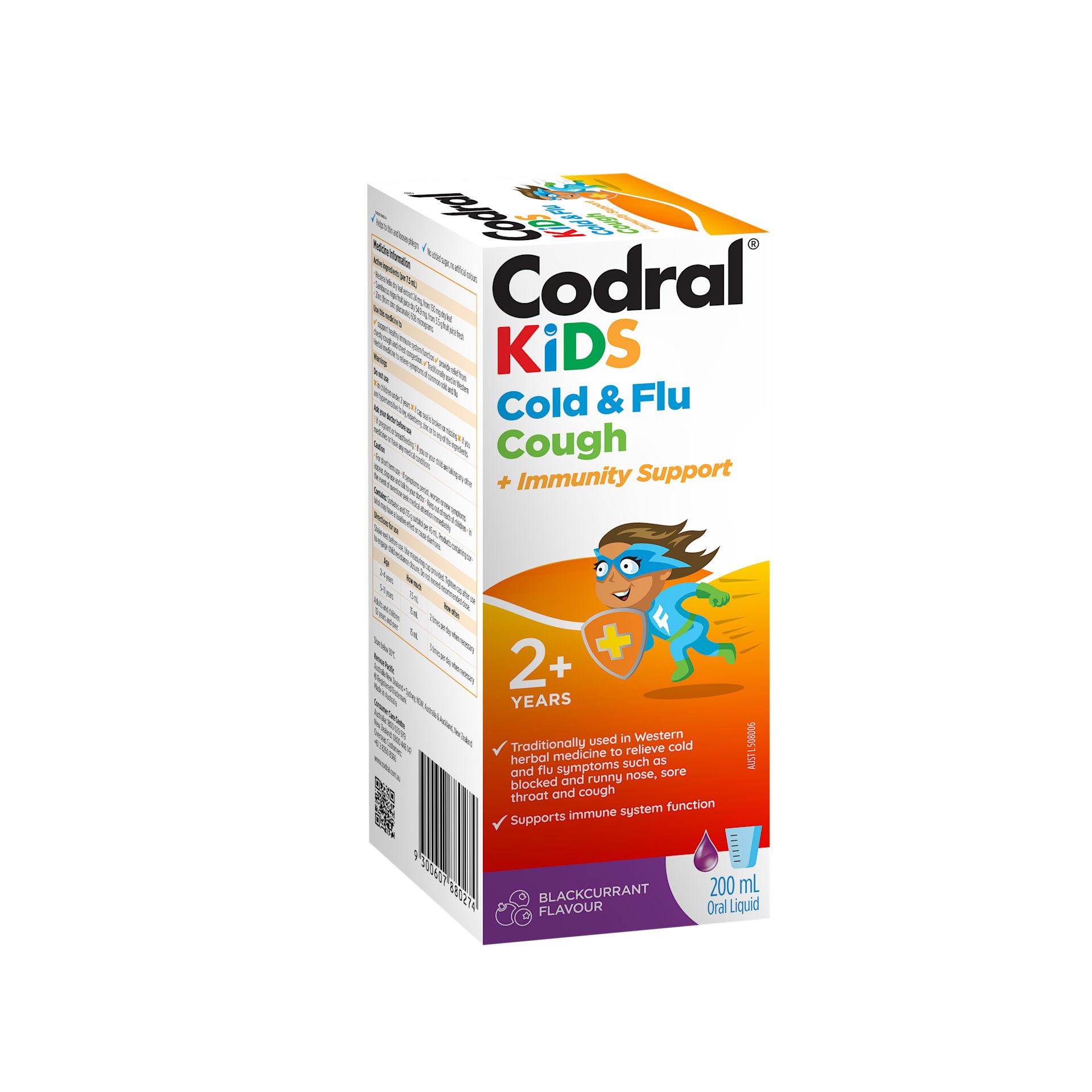 Codral Kids Cold & Flu Cough + Immunity Support