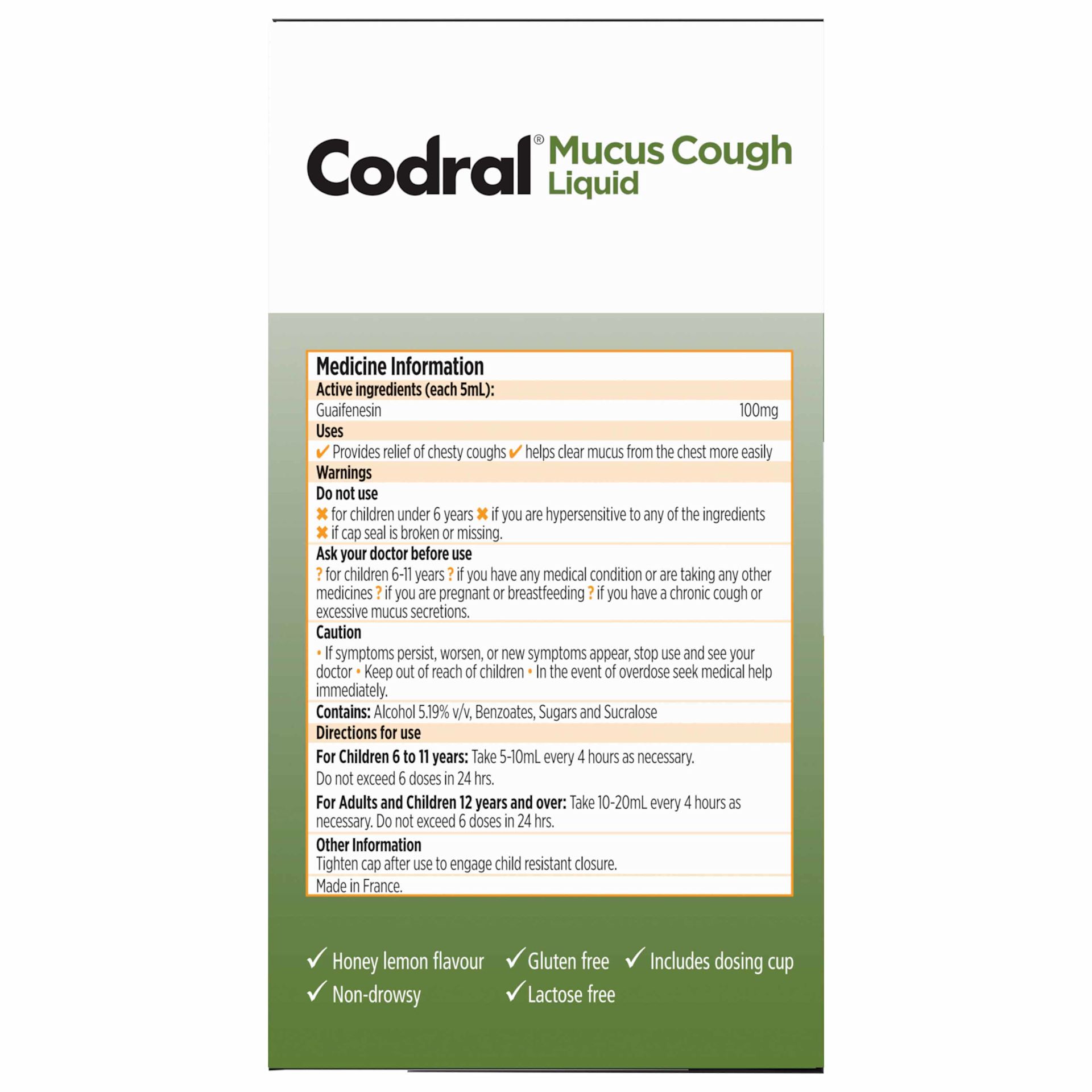 Codral Plus Mucus Cough Liquid + Cold & Flu - Image 3 - Codral - en-AU