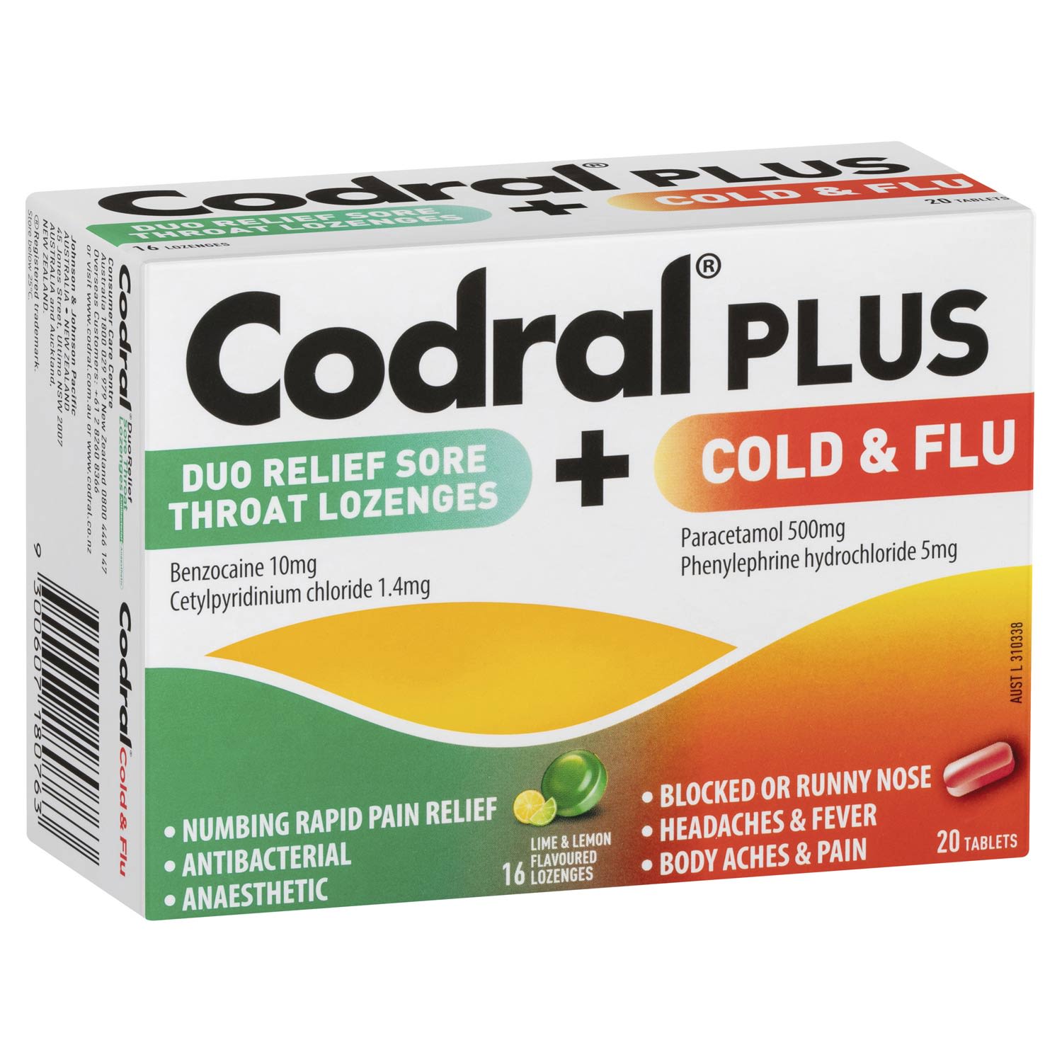 Codral Plus Cold & Flu Decongestant + Sore Throat Lozenges - Image 1 - Codral - en-AU