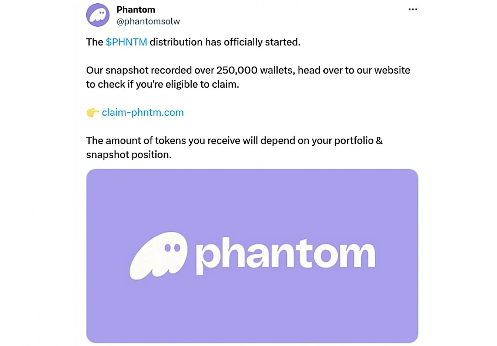 The Phantom crypto scam tweet