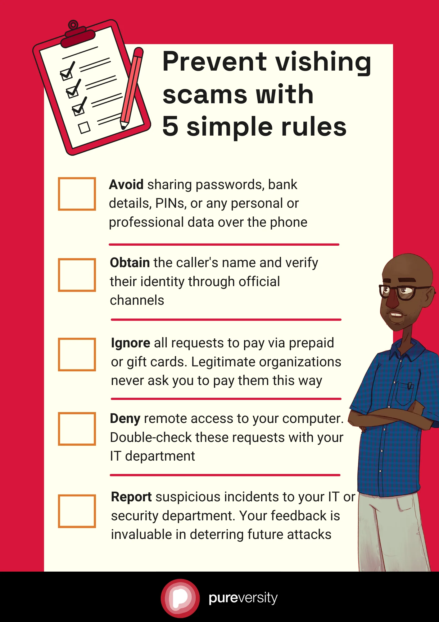 A list of rules to prevent vishing scams