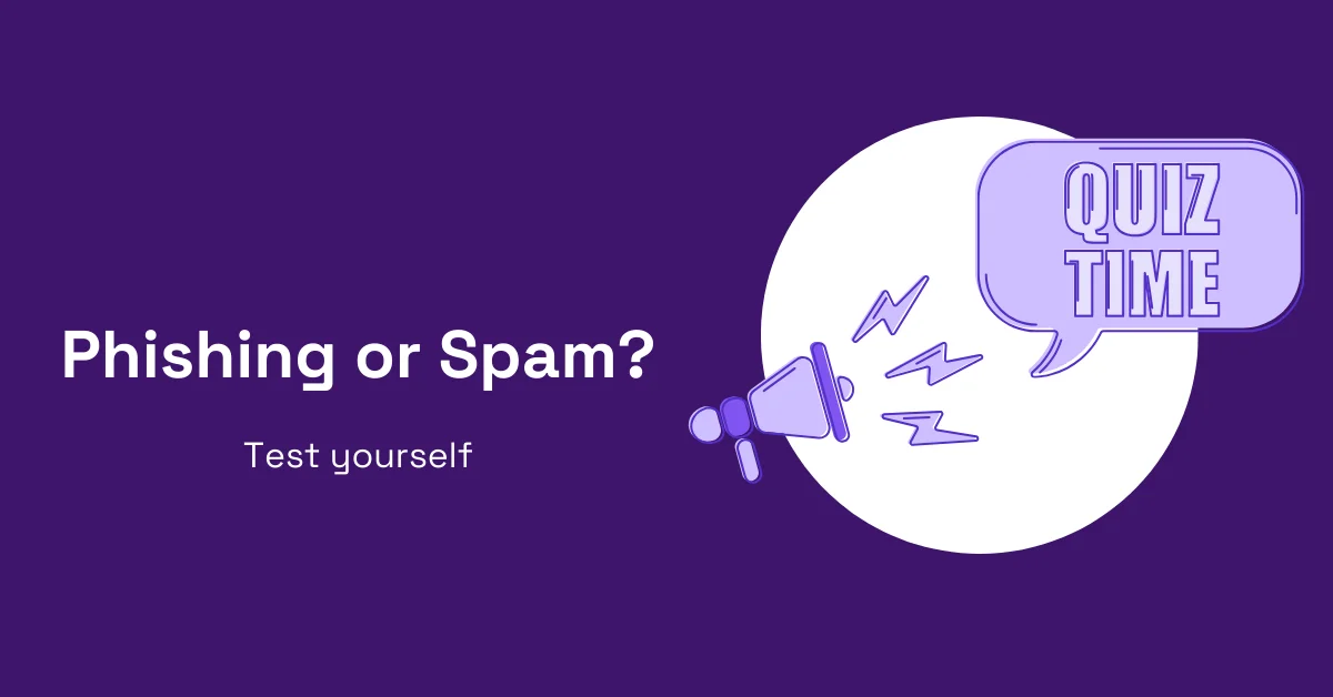 A feature image for a phishing or spam quiz