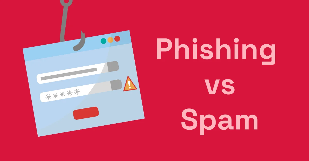 a feature image about phishing vs spam