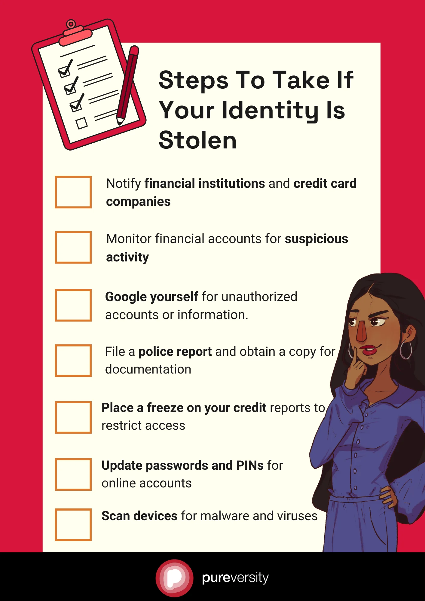 A checklist for how to respond if your identity has been stolen