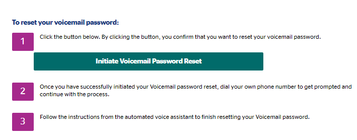 Reset voicemail password - EN