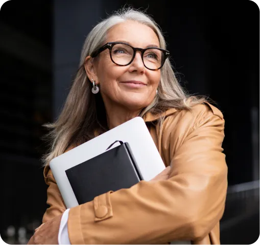 Tax professional holding documents