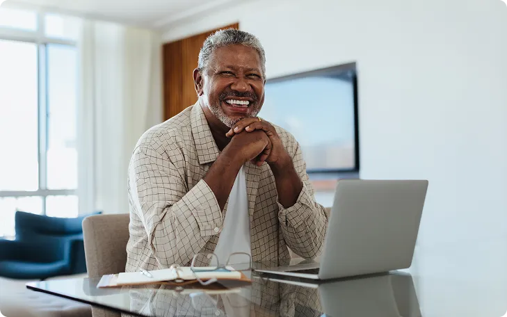 Tax preparer at desk